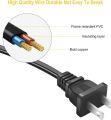 2 Prong Power Cord for  AC Cable Power Supply. 