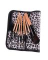12 Pieces Makeup Brushes Set With Beautifull White Cheeta Pouch. 