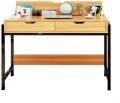 Desktop Household Computer Desk with 2 Drawers Large Work Desk Multifunction Child Study Table Storage Rack. 