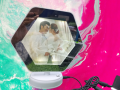Magic Mirror Photo Frame with round LED for wall, bedroom, wall set Imported Quality. 