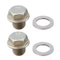 2Pcs Oil Pan Drain Bolt Plug with Washer for Acura Honda Accord Civic 90009-R70-A00. 