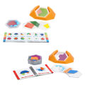Brain Teasers Logic Spatial Reasoning Skills Toy 3D Tangram Jigsaw Board Puzzle Challenge Color Code Building Games for Children. 