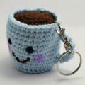 Coffee Cup Handmade crochet keychain. 