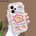 Jizetin for Redmi Note 13 4G 5G Note 13 Pro+ 5G Xaomi Poco M6 Pro Poco X6 5G Back Cover Creative Cute Flowers Cream Wavy Edge Soft Silicone Phone Case. 