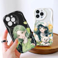 FELMYST for OPPO A18 A38 Back Cover for Girls Cream Texture Wavy Edge Soft Silicone Phone Case. 