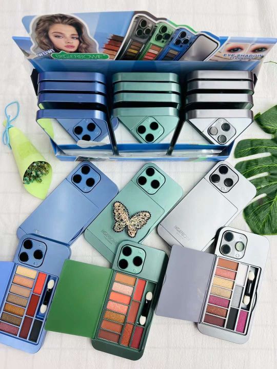 Iphone Shape 11 Color Eyeshadow Palette With Mirror  Sale Realistic IPhone Makeup Kit