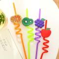 4pc Cute Cartoon Kids Drinking Straws Set. 