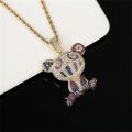 Cubic Zircon Mask Ghost Pendant Necklace Men Miami Cuban Chain Choker Ice Out Neckalce Hip Hop Anime Ghost Pendant Party Jewelry. 