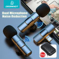 (For TypeC Not Support Tecno and Infinix) DoomHot Wireless Dual Microphone For Android Type-C Professional Lapel Lavalier Microphone for Type-C Portable Audio Video Recording Mic Remove Noise Mini Mic For YouTube Facebook Vloggers. 