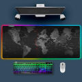 RGB Gaming Mouse pad - World Map Print RGB XL Gaming Mousepad With 15 Lighting Modes - 800mm x 300mm x 4mm. 