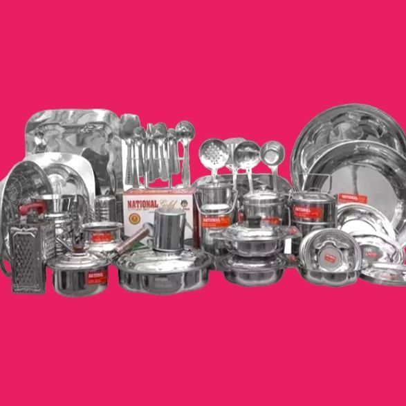 National 81 Pieces Dinner Set Stainless Steel
