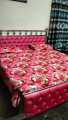 Pink Pure Crystal Cotton King Size Bedsheet with 2-Pillow Covers. 