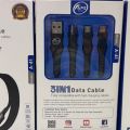 3-in-1 Fast Charging Cable | 100W | 480Mbps | 120cm | Type-C, Micro, Lightning. 