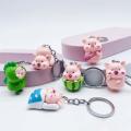 Mobile Key Chain Raincoat Pig Key Chain Summer Raincoat Key Chain Kawaii Animal Key Ring Cute Piggy Key Chain. 