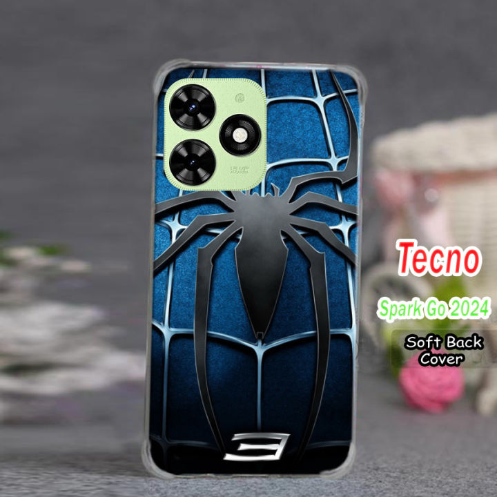 Tecno Spark Go 2024 Pouch Cover  - Spider Man Soft Back Cover Case For Tecno Spark Go 2024