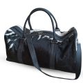 Real Cowhide Leather Duffel Bag | Leather Weekender Travelling Bags | Cowhide Hair on Travel Bags | Black White Cowhide Duffel Overnight Travel Bag | Sports Bag. 