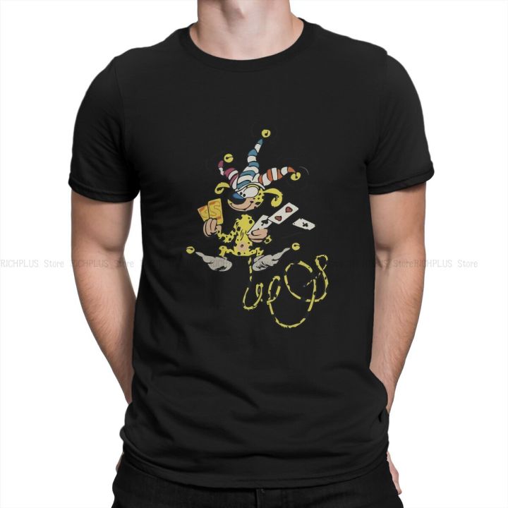 Marsupilami Playing Cards TShirt For Men Gaston Lagaffe Comic Clothing Fashion Polyester T Shirt Homme
