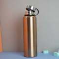 1500-ML- Gold Stainless Steel Water Bottle With Leather Pouch Insulated Double Wall Flask Hot And Cold High-Quality Imported Collection. 