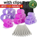 12-Pack Heatless Hair Curling Rollers Set (12 PCS) | Instant Volume & Curls | No Heat Damage | Easy Styling at Home. 