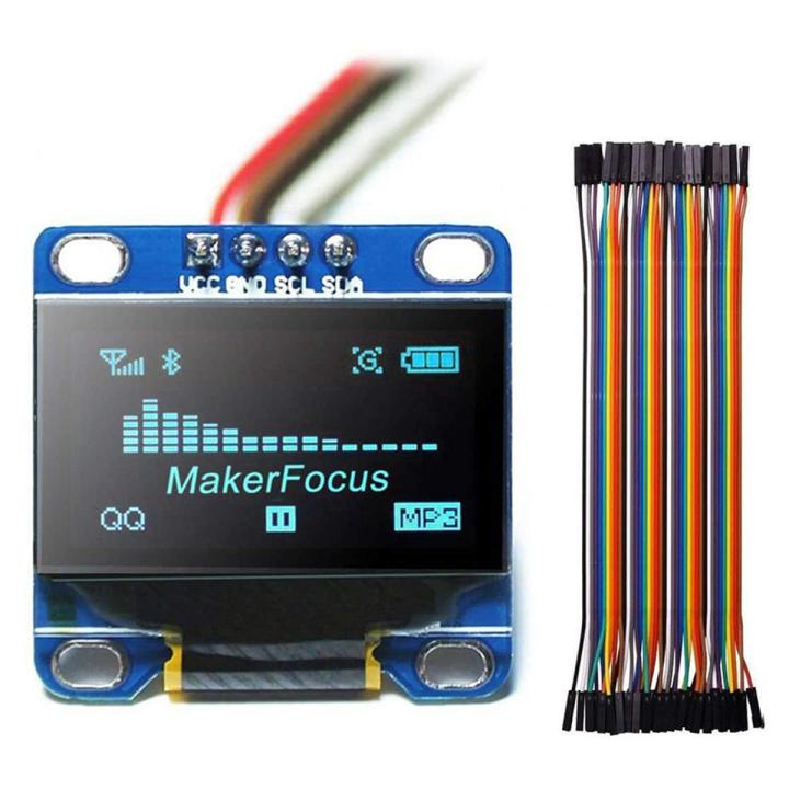 NANLIY-I2C OLED Display 0.96 Inch IIC Serial LCD LED Module SSD1306 128 64 for Arduino with 40 Pcs Dupont Wire
