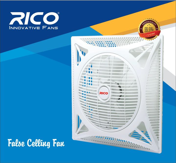 Rico Innovative Fales Ceiling Fan - 2x2 Fan Size 16'' - 100% Copper Winding