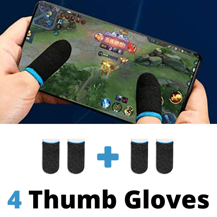 Pubg Thumb Gloves - 2 Pairs / 4 Pieces - Finger Sleeves - Fire Buttons / Anti-Sweat Breathable - Cover Grip Trigger for Pubg