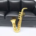Home Decor Toy Miniature Model Mini Trumpet Saxophone Plastic Saxophone Plastic Musical Instrument Portable Dollhouse Mini Musical Music Lover. 