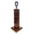 Wood Table Lamp Chocolate Brown Color Without Shade. 