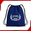 WINGS Drawstring Carry Bag Sack Bag Gym Bag Sports Bag Laptop Bag University College School Bag for Men & Women. 