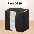 Pack of 10 Portable Bamboo Clothes Blanket Large Folding Bag Storage Box Organizer. 