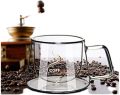Espresso Cups, Double Wall Lnsulated Glasses Cup, Clear Glass Coffee Mugs with Handle. 