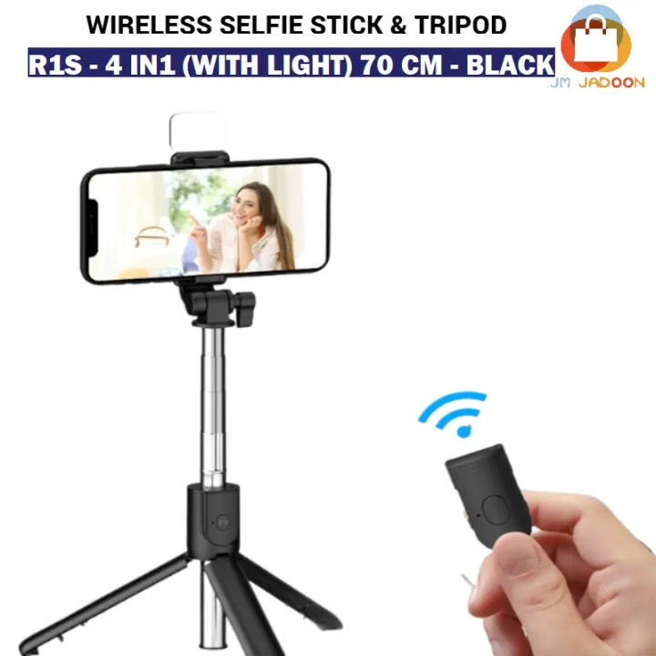 Original%20Wireless%20Selfie%20Stick%20Tripod%20R1/R1S/JC16/JC18/R1L/R1SL%2070CM/110CM/165CM/170CM%20WITH%20LIGHT%20&%20WITHOUT%20LIGHT%20Tripod%20Bluetooth%20Shutter%20foldable%20Selfie%20stick%20for%20all%20Phone%20Extendable%20Foldable%20With%20charging%20Cable%20Detachable%20Bluetooth%20Shutter%20-%20Image%203