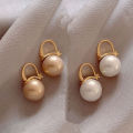 【BestGO】Retro Fashion Pearl Earrings Basic Pearl Ball Drop Earrings Simple Piercing Earrings. 