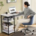 Computer Table with 3 Tier Bottom Storage & Keyboard Tray -Modern Tabletop Office Desk. 