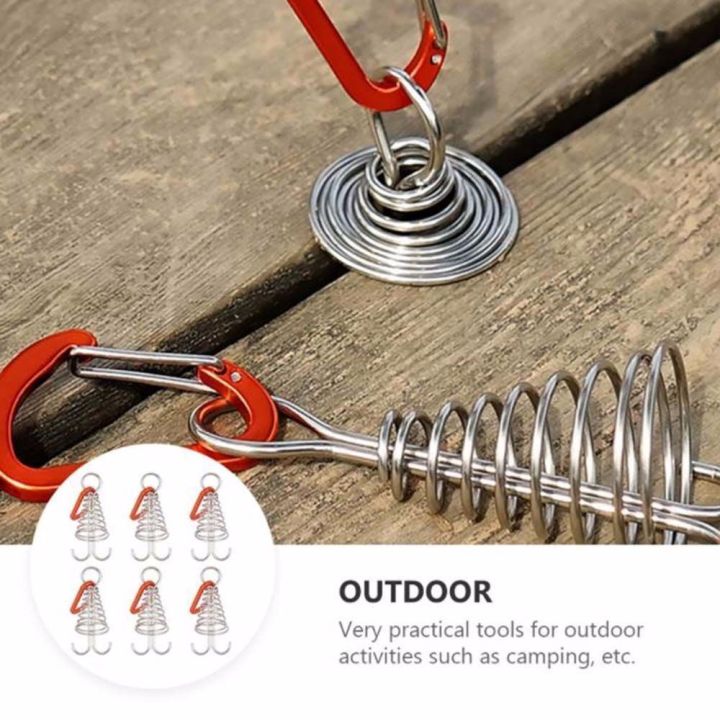 Portable Spiral Shaped Spring Deck Peg Hook Octopus Camping Rope Buckle ...