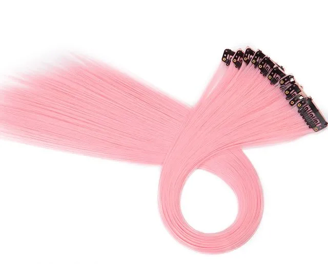 Pack%20of%203%20Baby%20Pink%20Highlight%20Hair%20Strips%20for%20Girls%20&%20Women%20%E2%80%93%20Clip-In%20Synthetic%20Extensions%20-%20Image%202