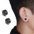 Fashion Magnetic Round Earring For Men's/Boy's Stainless Steel / Double Magnet. 
