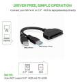 Dual USB 3.0 SATA III Cable 22 Pin Sata to USB Adapter, USB 3.0 to SATA Cable Up to 5 Gbps Support 2.5 Inches Laptop External SSD HDD Hard Drive Adapter Cable. 