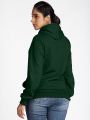 Plain Bottle Green Hoodies for Women. 