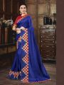 Partywear crepe silk saree with matha patti work. 