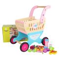 Hot Sale Kids Role Play Toy Wooden Shopping Cart Supermarket Cheap Shopping Trolley. 