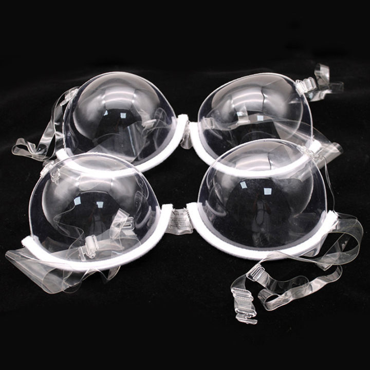 Transparent Clear Push Up Bra for Women Ultra-thin Invisible Bras Soft TPU Plastic Shoulder Straps See Through Underwear