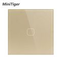 Minitiger EU Standard Touch Switch 1 Gang 1 Way wall Light Touch Screen Switch Crystal Glass Panel With LED. 