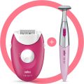 Braun Silk Epil 3 3-420 Epilator Raspberry Pink - Corded Epilator With 2 Extras - Including A Bikini Trimmer. 
