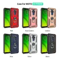 Lereach For Motorola Moto G7 Power Mobile Phone Case TPU Hard Ring Car Ring Bracket Shockproof Back Cover. 