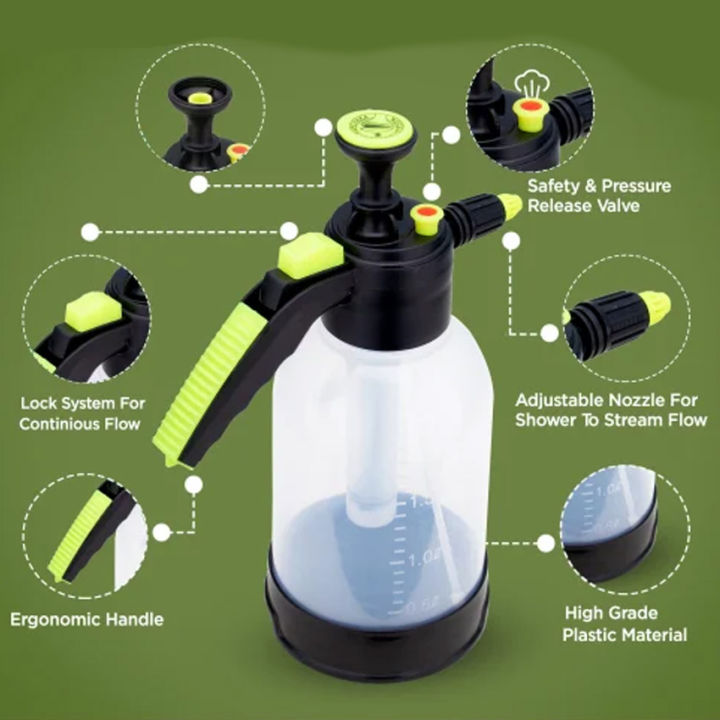 2 Liter Transparent Pressure Water Sprayer Bottle - Handheld Garden Sprayer - Garden Watering Sprayer - Garden and household Sprayer Pressure - High Quality Household and Gardening tool