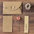 1 Set Vintage Kraft Paper Card With Envelope For Special Message. 