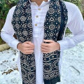 Sindhi Ajrak Multi Color Sindhi Ajrak - Printed Black Pakistani Sindhi Ajrak Neck Wrap / Scarf / Shawl Unisex - Traditional Sindhi Ajrak - Ajrak Shawls. 