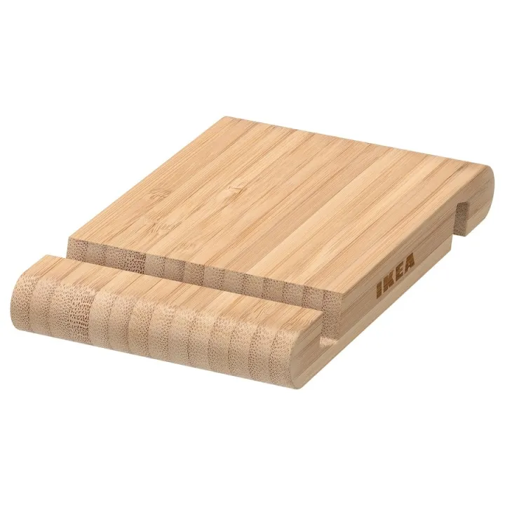 IKEA Bamboo Mobile Stand Phone Holder for Mobile and Tablet, 2 Slot Design