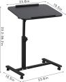 Bed Desk Adjustable Overbed Laptop Table - Portable Rolling Tray Cart with Wheels for Sit Stand Use. 
